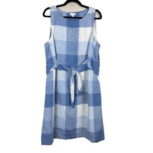 J. Jill Blue and White Checkered Dress